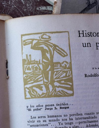 5 ilustración para LA HISTORIA DE UN PUÑAL de JORGE CALVETTI 1959.